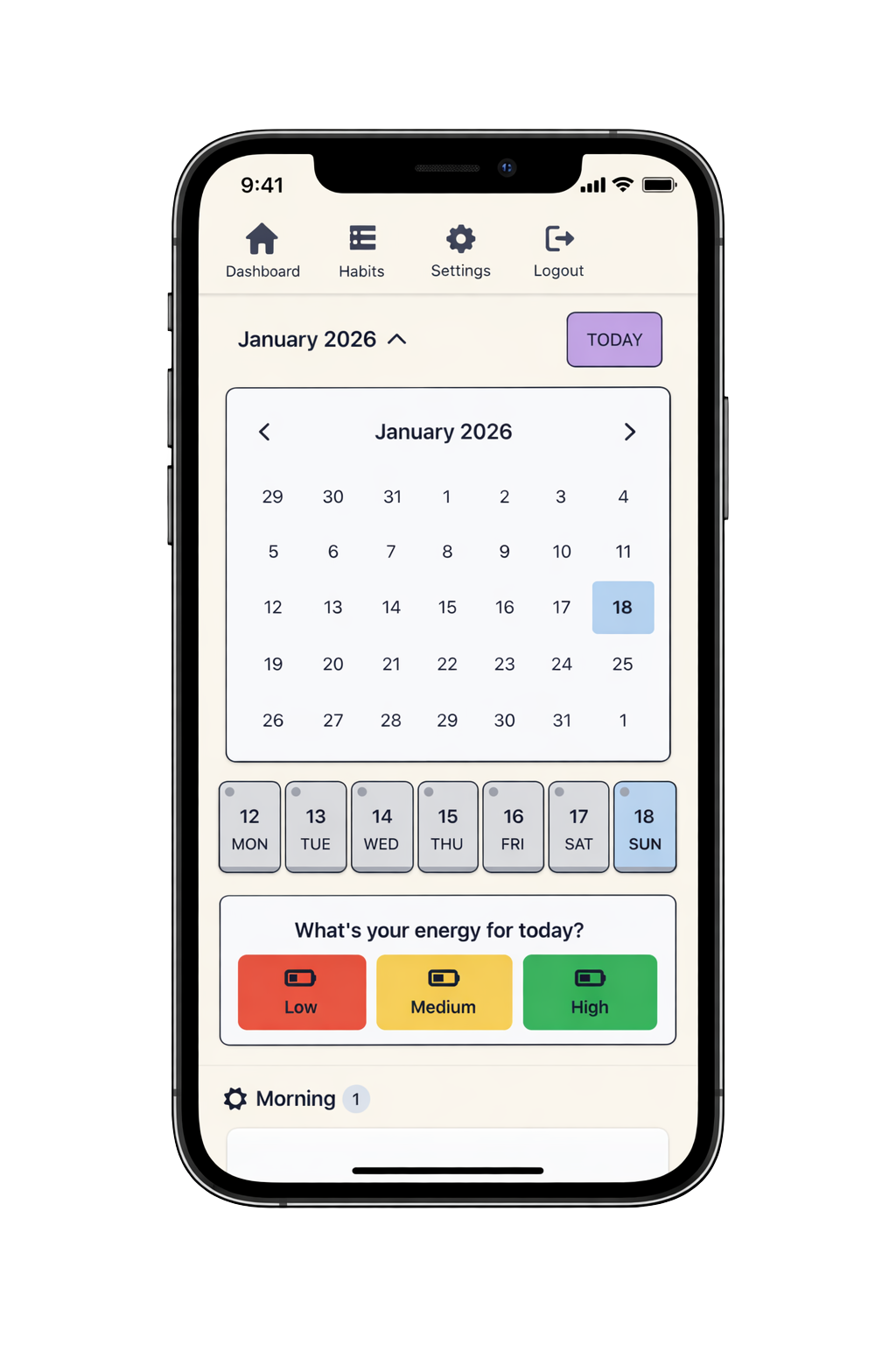 Mobile design mockup